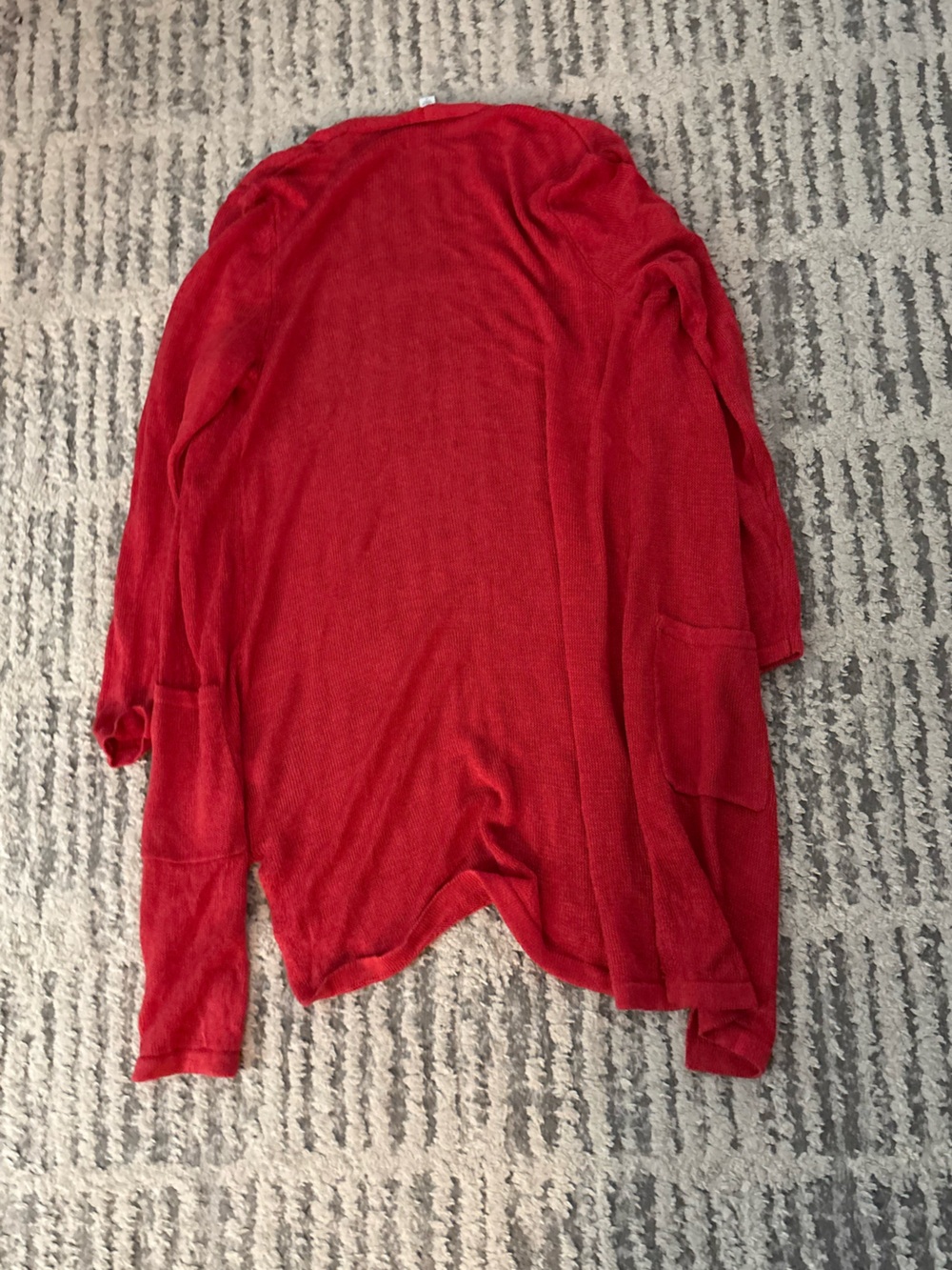 J. Jill pink linen blend long cardigan sweater pockets size M - Picture 5 of 5